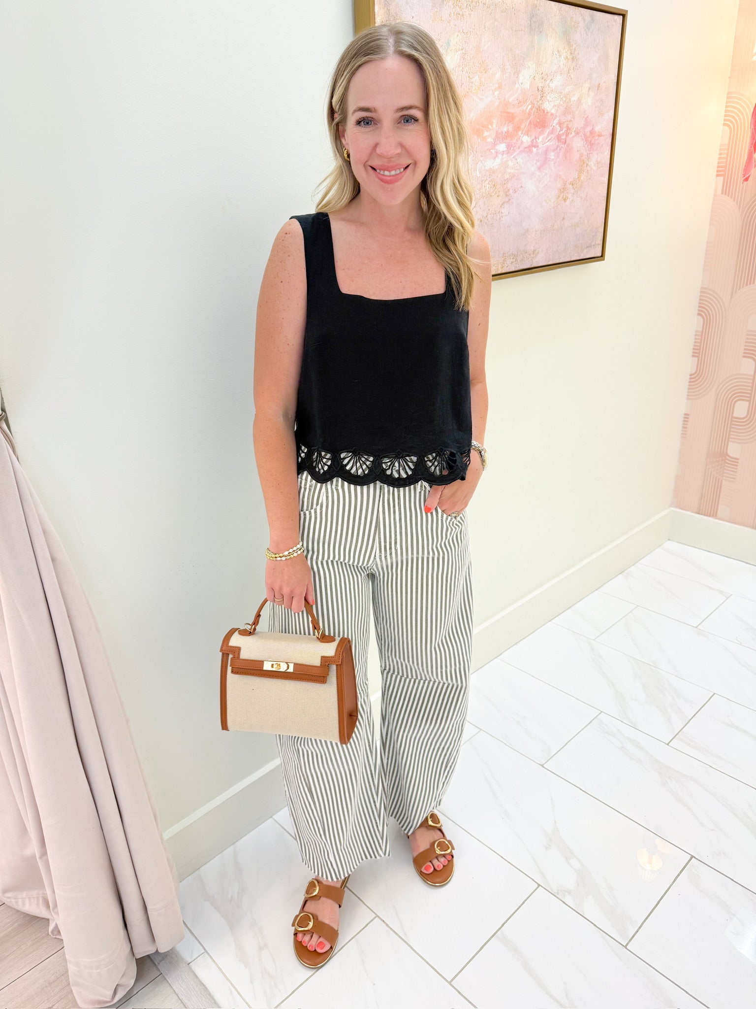 JBD Stripe Barrel Jean with Seams