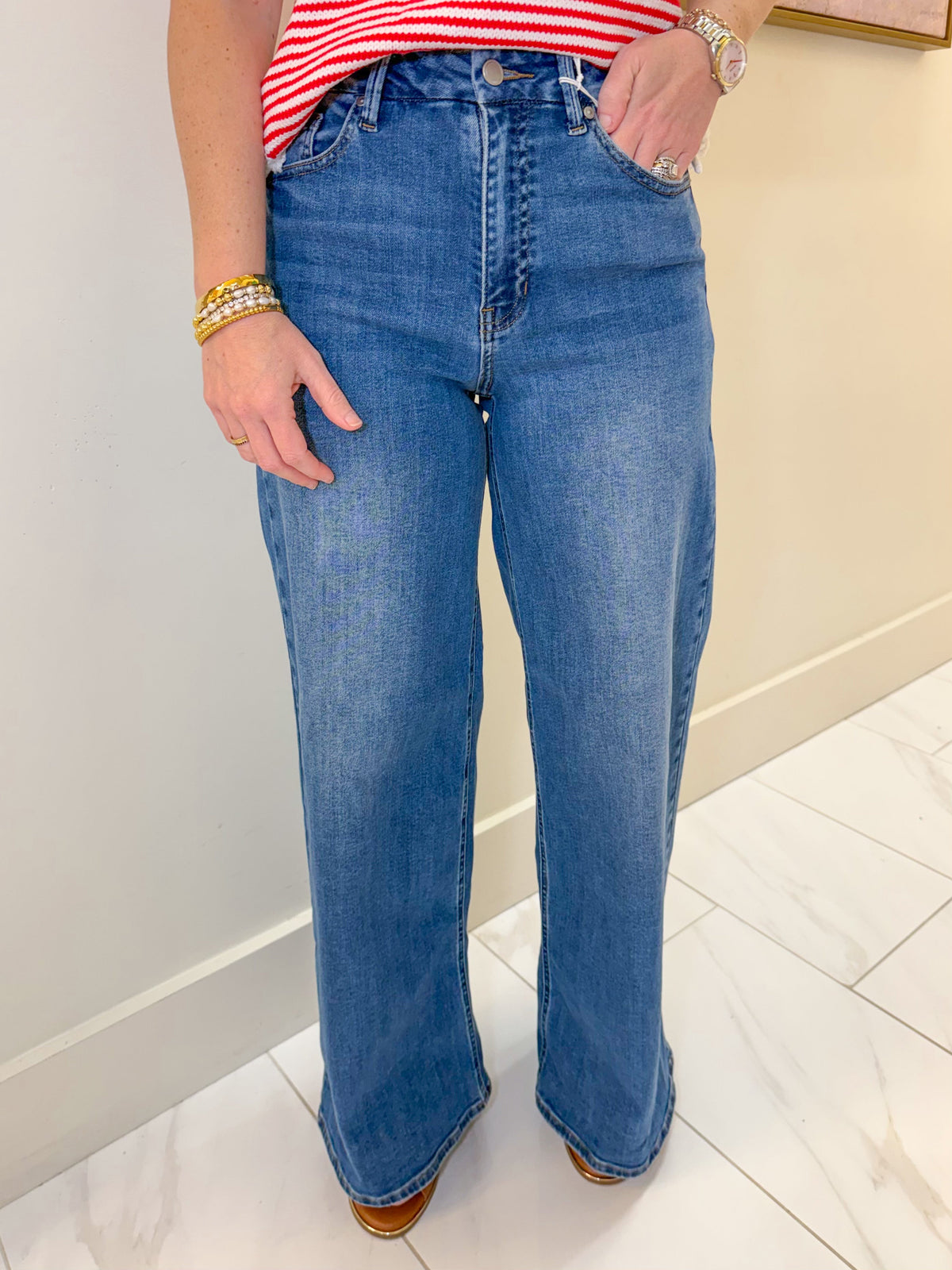 JBD High Rise Full Length Loose Straight Med