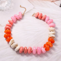 Delray Chunky Necklace pink/orange