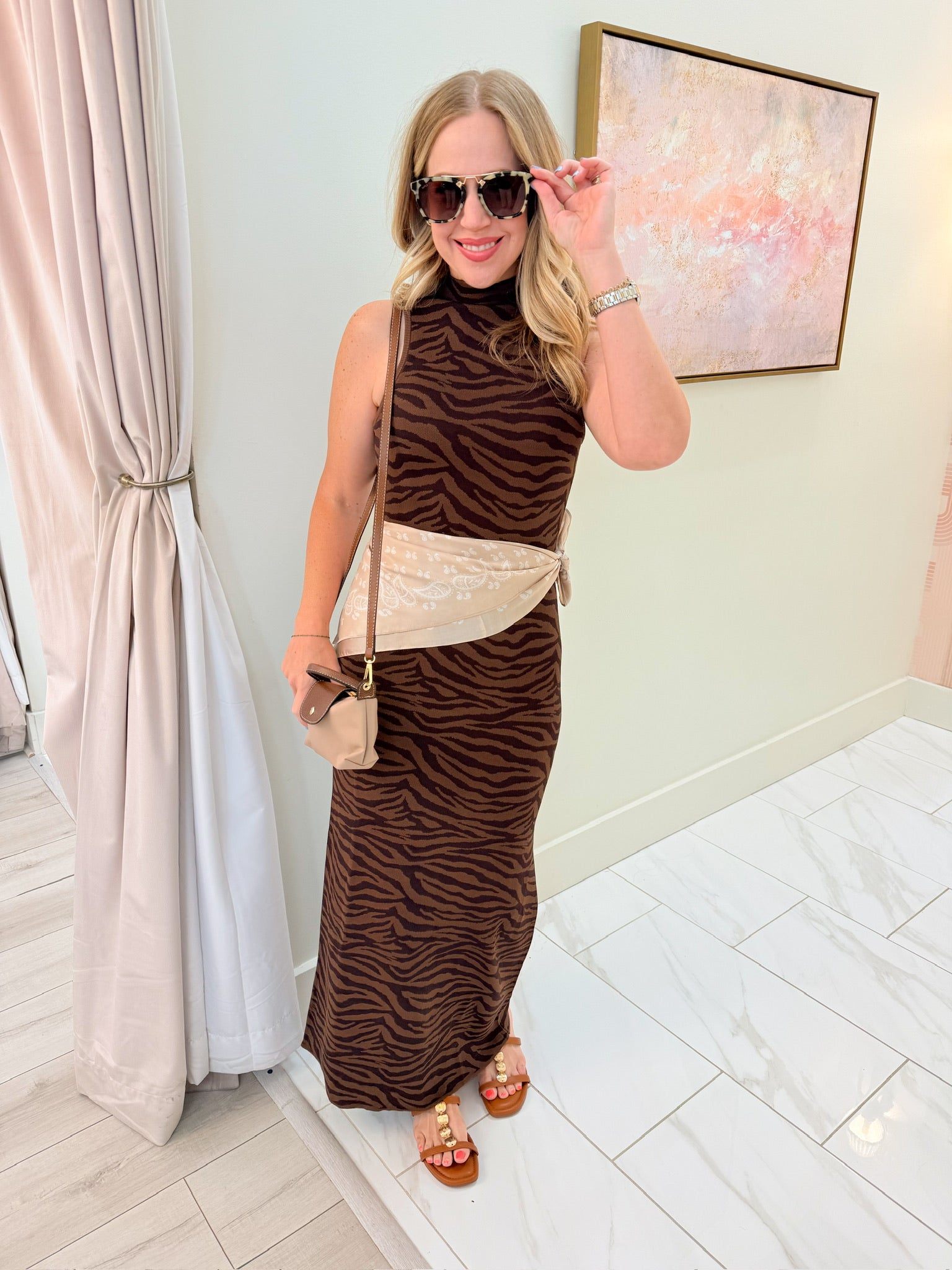 Shauna Maxi Dress Wild Tiger Knit