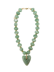 Athens Beaded Necklace with Heart Charm