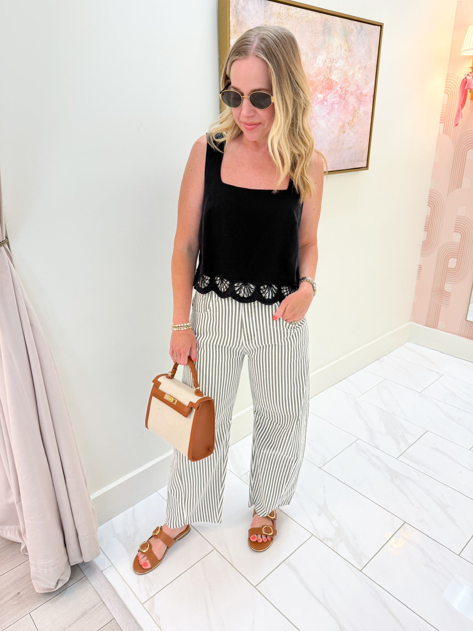 JBD Stripe Barrel Jean with Seams
