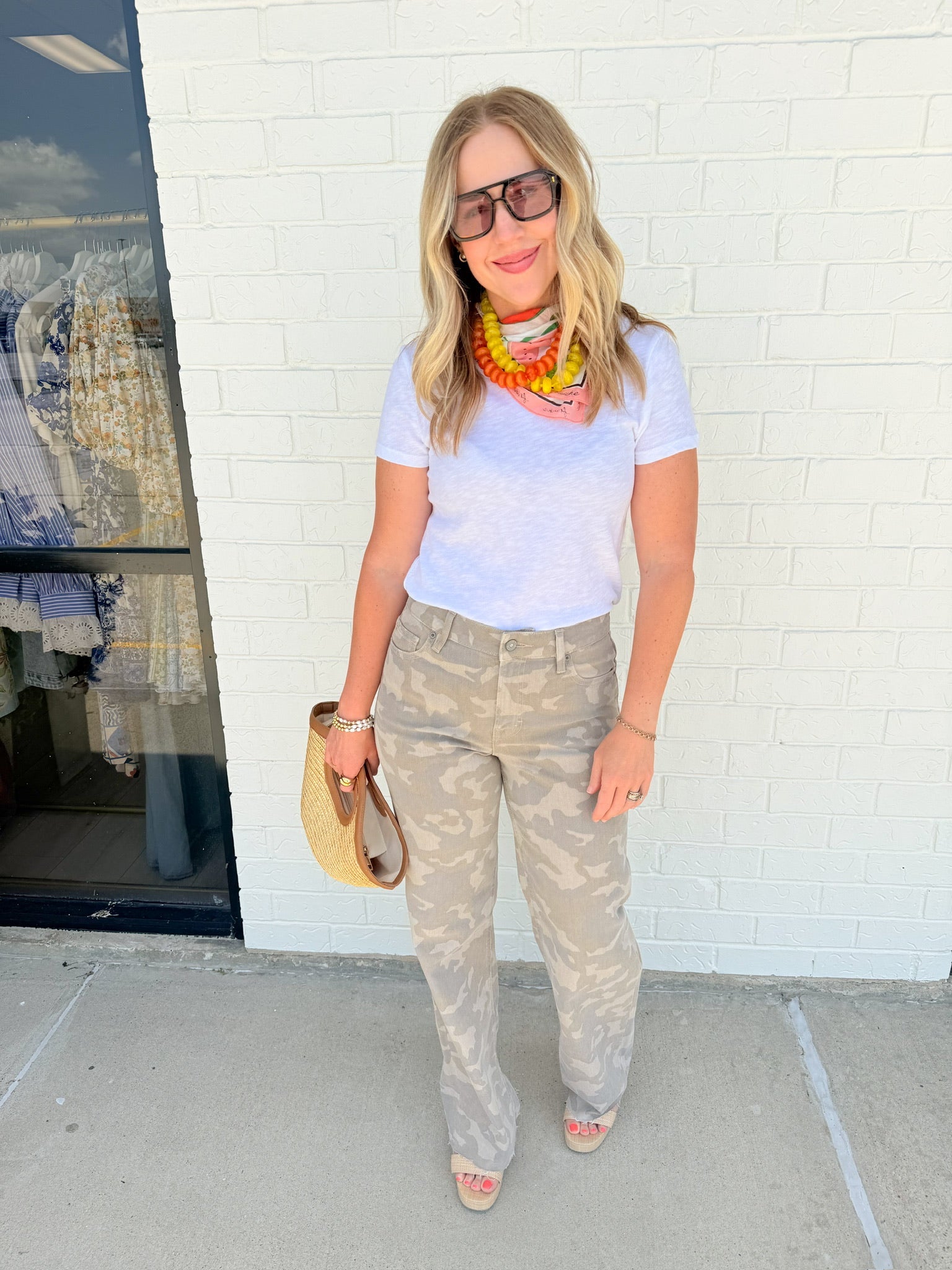 Logan High Rise Dad Jean Tan Camo