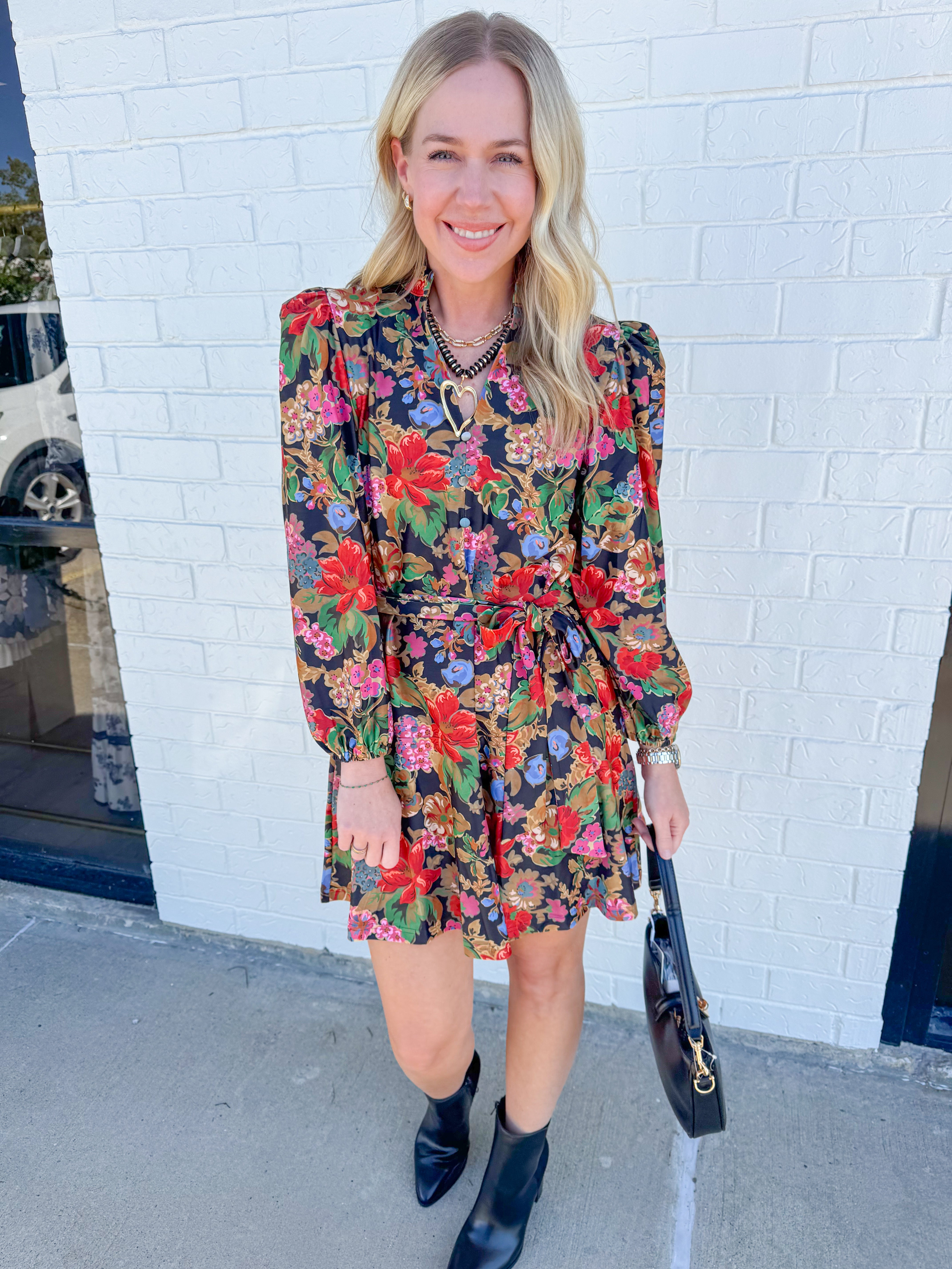The Hazel Dress Midnight Petals