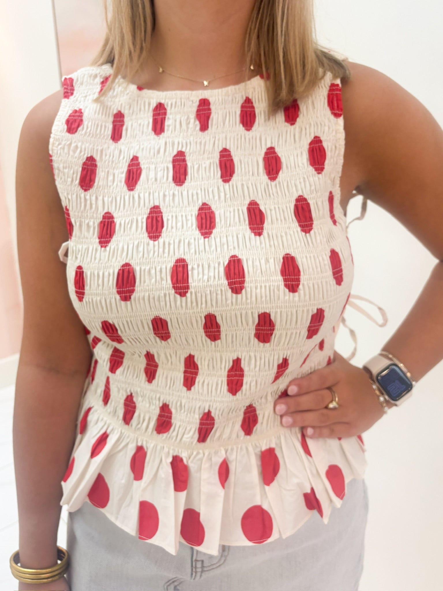Maeve Polka Dot Top