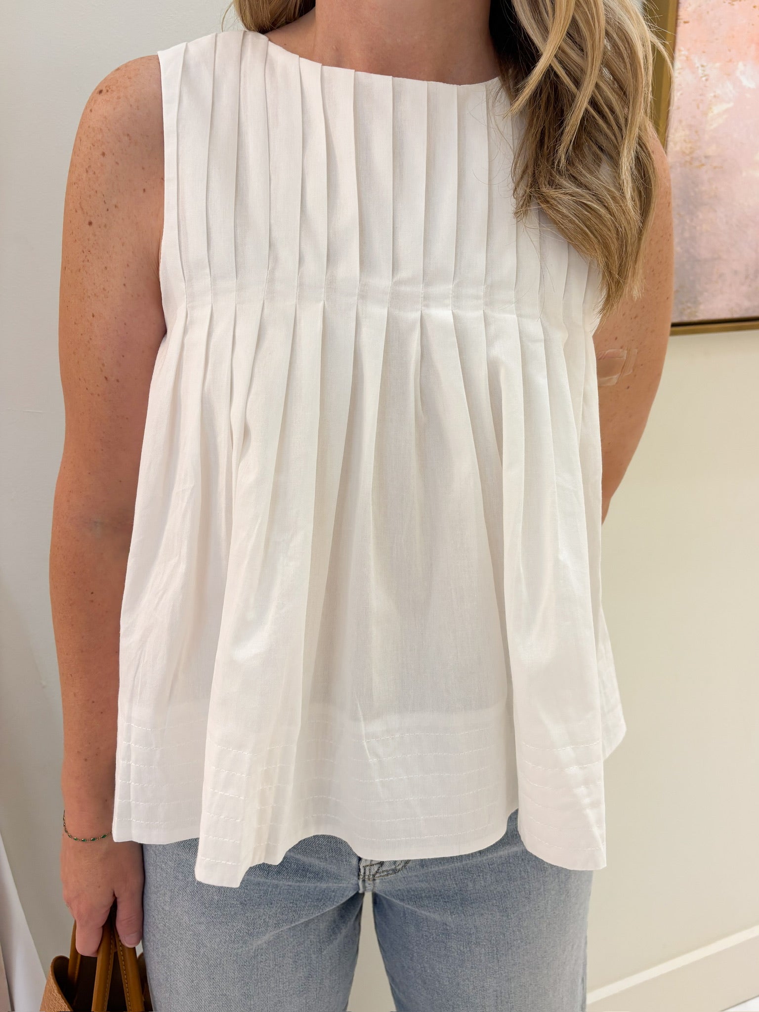 Carter Pleated Sleeveless Top