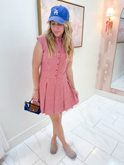 Georgia Gingham Pleat Mini Dress