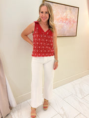Scarlett Eyelet Neckline Top