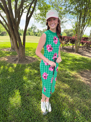 Checkered Azalea Knit Midi Dress