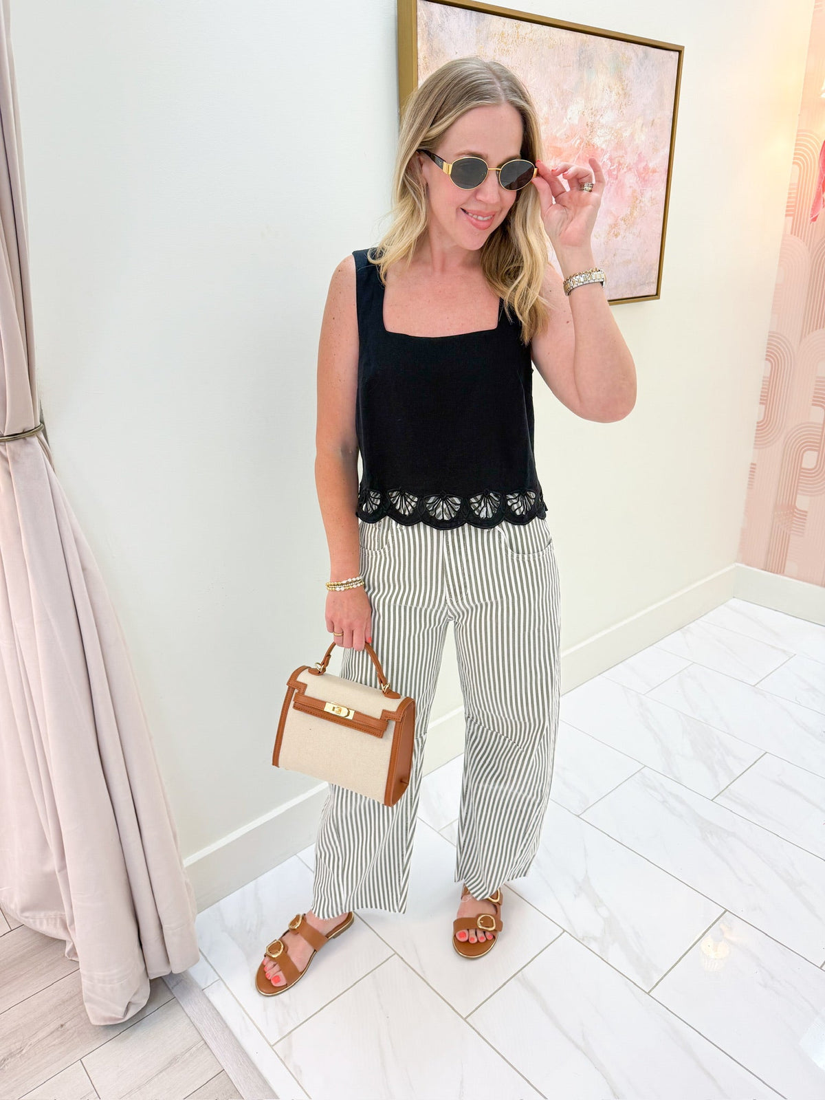 ZS Charlene Embroidered Linen Top
