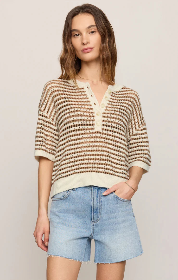 ZS Kylo Striped Polo Sweater