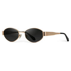 Verona - Small Oval Metal Frame Sunglasses