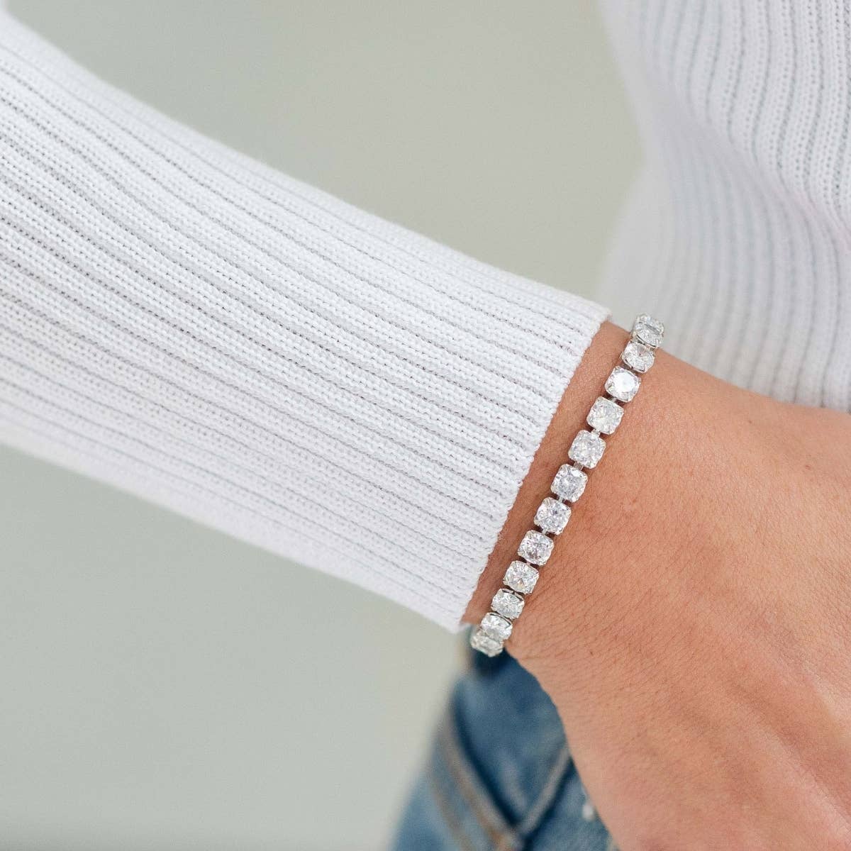 Pulley Tennis Bracelet Silver