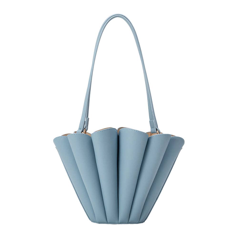 Shellie Blue Vegan Leather Shoulder Bag