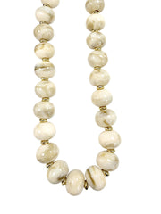 Marble Chunky Beaded Necklace- Cream