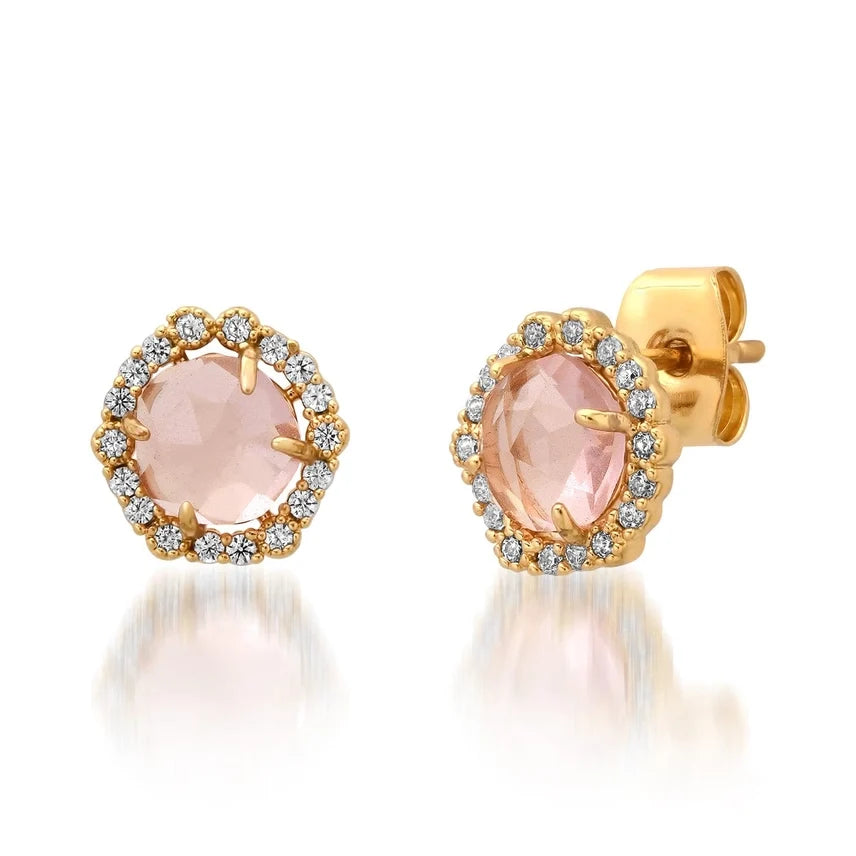 Tai Bezel Set Glass Studs
