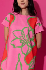 Elliot Dress Fuchsia Outline