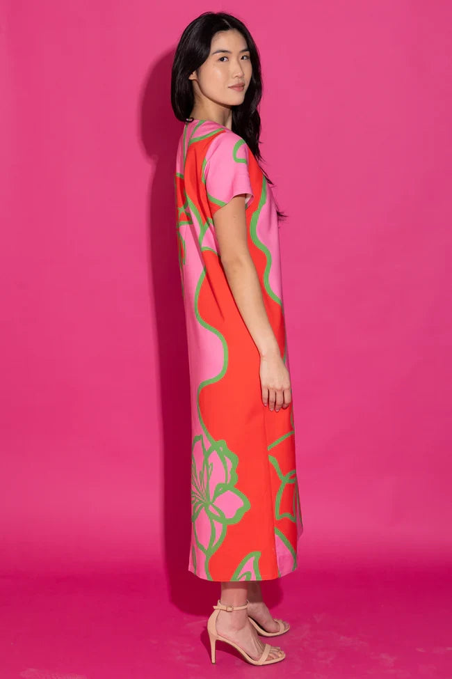 Elliot Dress Fuchsia Outline